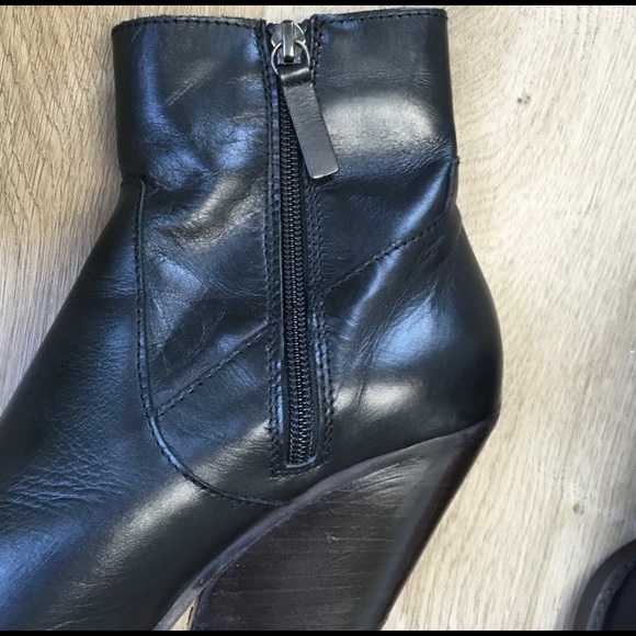ZARA Black Leather Western Ankle Booties 36 - Picture 2 of 4
